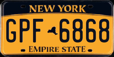NY license plate GPF6868