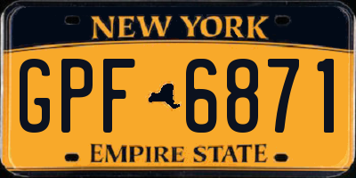 NY license plate GPF6871