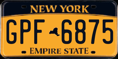 NY license plate GPF6875