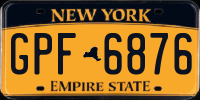 NY license plate GPF6876