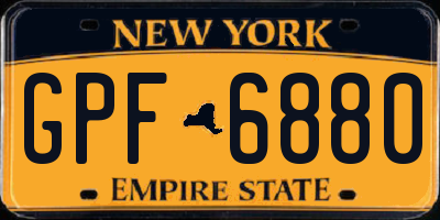 NY license plate GPF6880