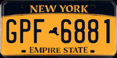 NY license plate GPF6881