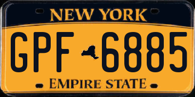 NY license plate GPF6885