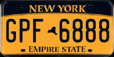 NY license plate GPF6888