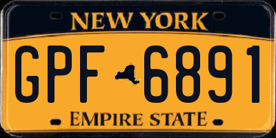NY license plate GPF6891