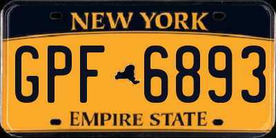 NY license plate GPF6893