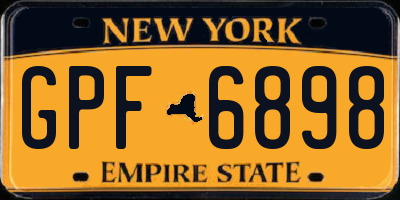 NY license plate GPF6898