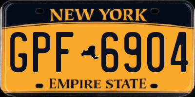NY license plate GPF6904