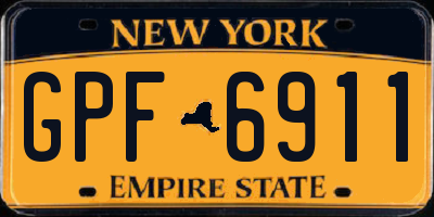 NY license plate GPF6911