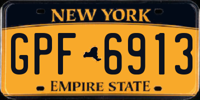 NY license plate GPF6913