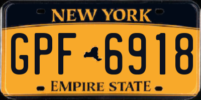 NY license plate GPF6918