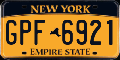 NY license plate GPF6921