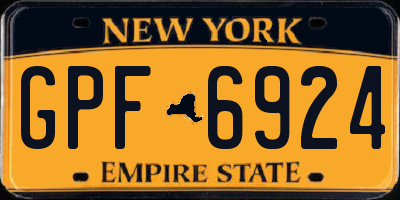 NY license plate GPF6924