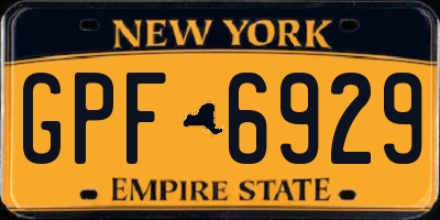 NY license plate GPF6929