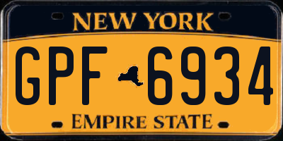 NY license plate GPF6934