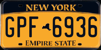 NY license plate GPF6936