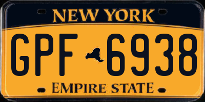 NY license plate GPF6938