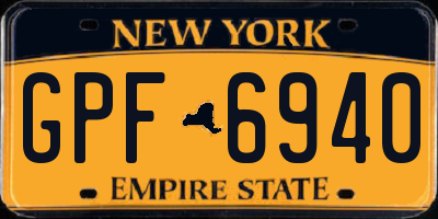 NY license plate GPF6940