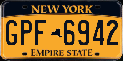 NY license plate GPF6942