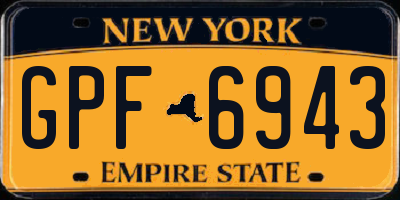 NY license plate GPF6943