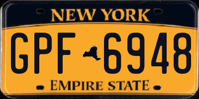 NY license plate GPF6948