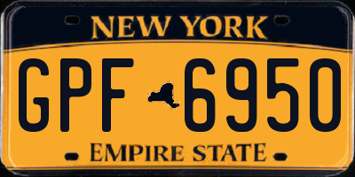 NY license plate GPF6950