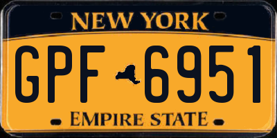 NY license plate GPF6951