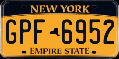 NY license plate GPF6952