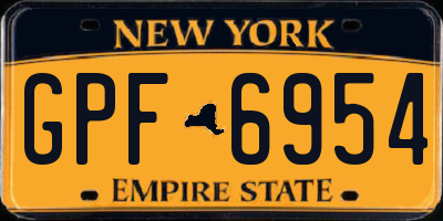 NY license plate GPF6954