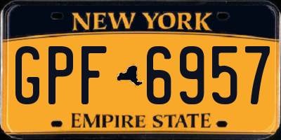 NY license plate GPF6957