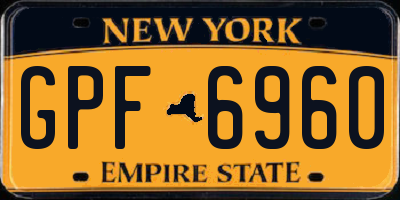 NY license plate GPF6960