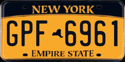 NY license plate GPF6961