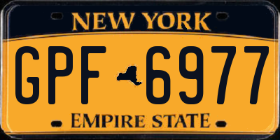 NY license plate GPF6977