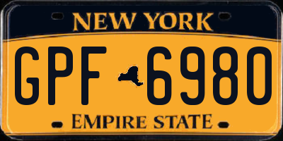 NY license plate GPF6980