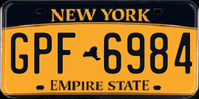 NY license plate GPF6984