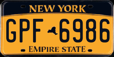 NY license plate GPF6986