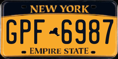 NY license plate GPF6987