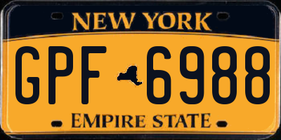 NY license plate GPF6988