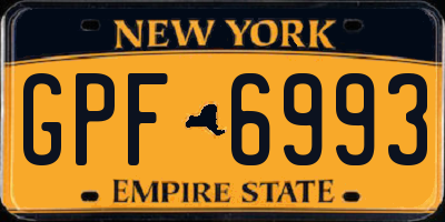NY license plate GPF6993