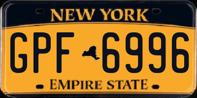 NY license plate GPF6996