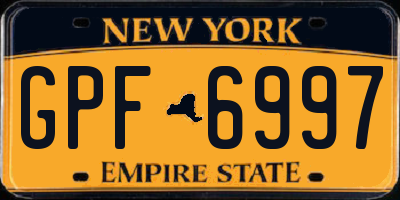 NY license plate GPF6997