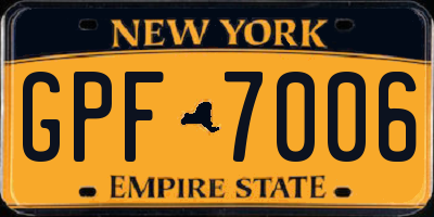 NY license plate GPF7006