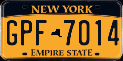 NY license plate GPF7014