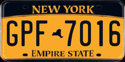 NY license plate GPF7016