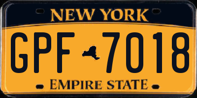 NY license plate GPF7018