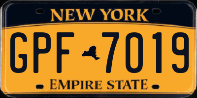 NY license plate GPF7019