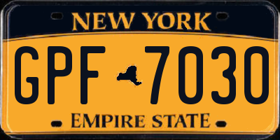 NY license plate GPF7030