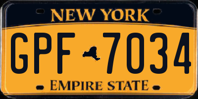 NY license plate GPF7034