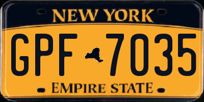 NY license plate GPF7035