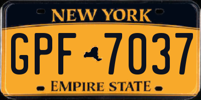 NY license plate GPF7037